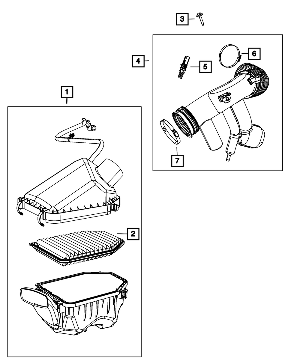 Genuine Mopar 4627065AD Clean Air Hose For Jeep Models 4 4627065AD