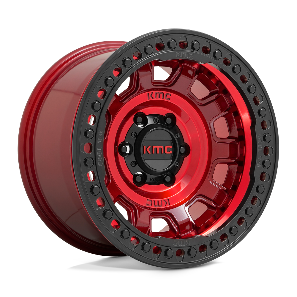 KMC KM236 TANK BEADLOCK Candy Red | 17x9 | 5x127 | ET-38 | 2500 lbs Load 2 KM23679050938N