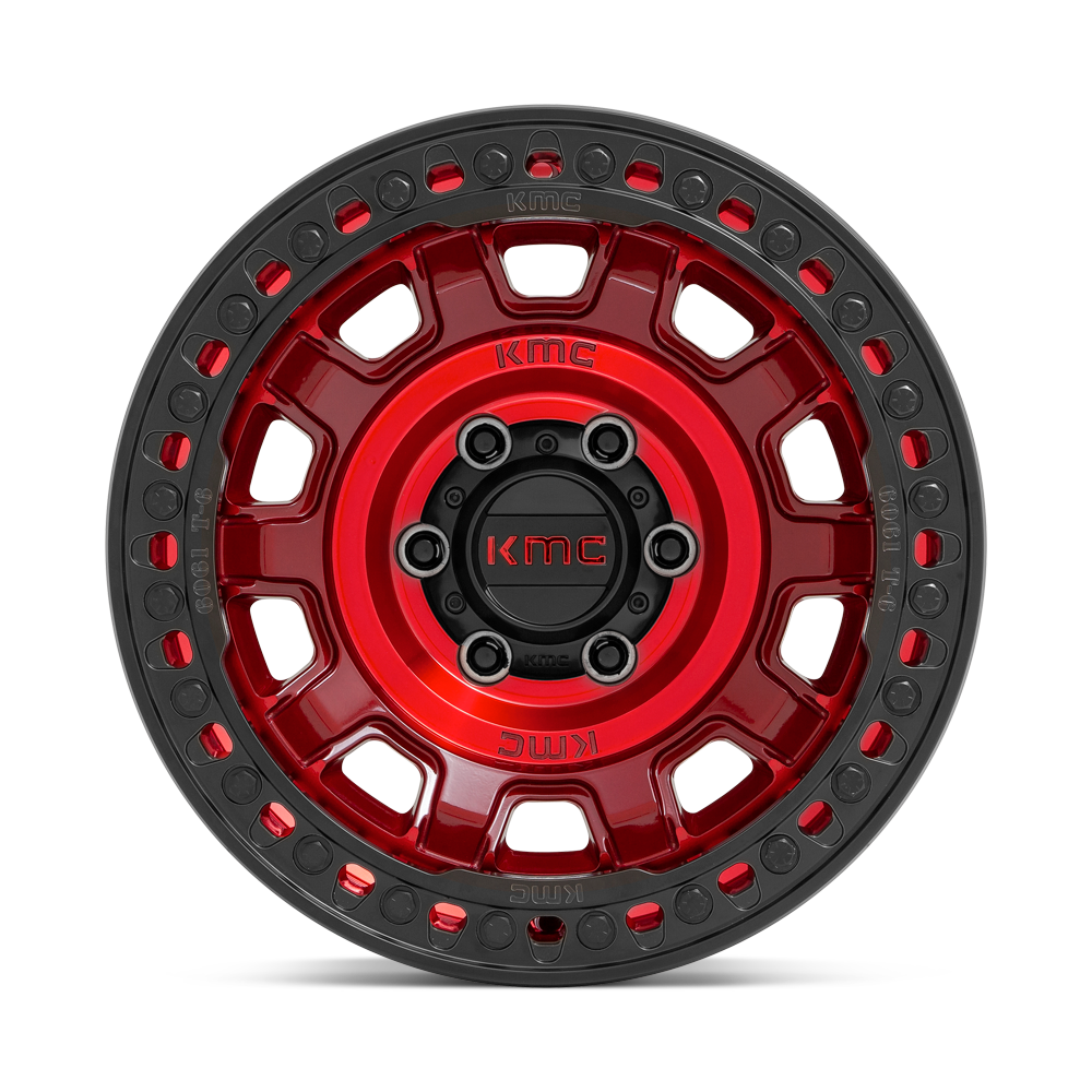KMC KM236 TANK BEADLOCK Candy Red | 17x9 | 5x127 | ET-38 | 2500 lbs Load 4 KM23679050938N