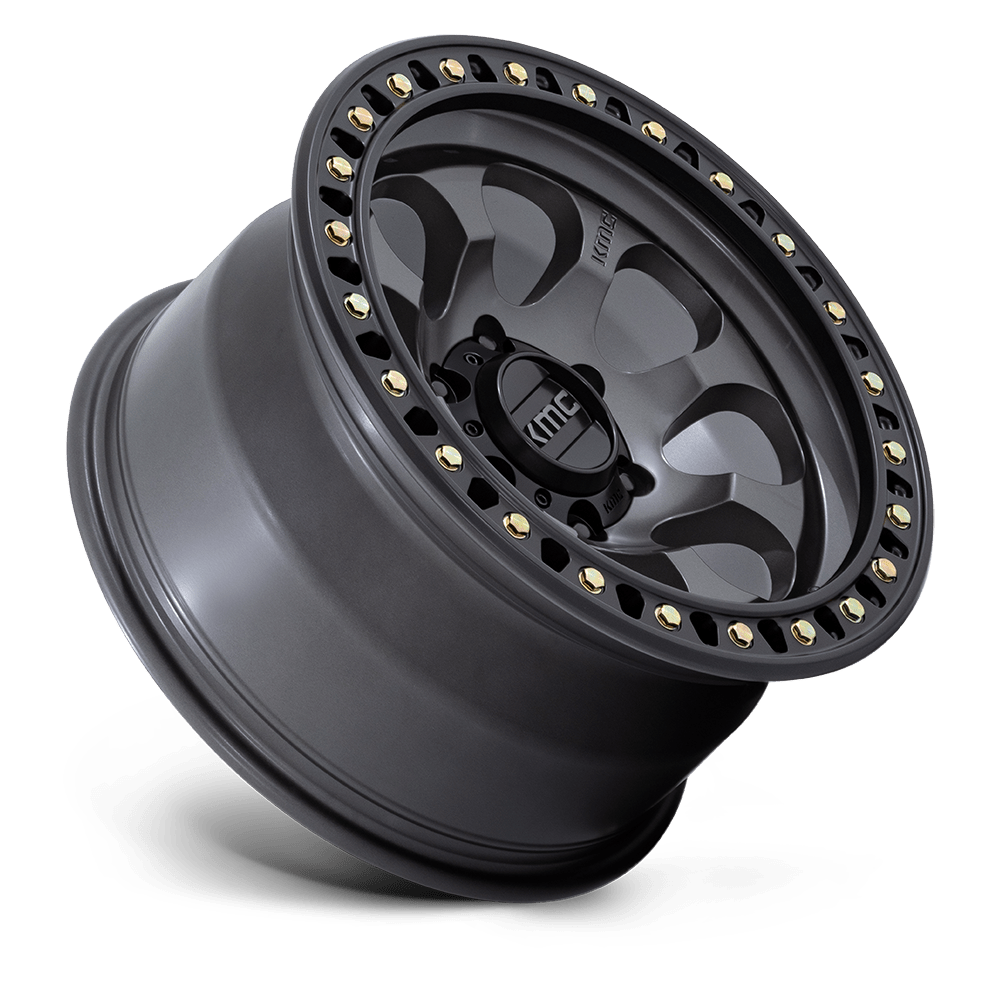 KMC KM550 RIOT SBL Anthracite w/ Satin Black Lip | 17x8.5 | 5x127 | ET10 | 2500 lbs Load 3 KM550AB17855010