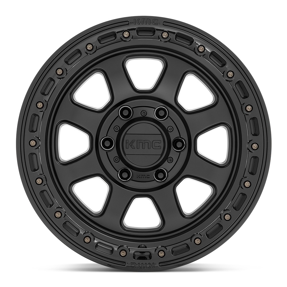 KMC KM548 CHASE 17×9 | 5×127 | ET-12 | Satin Black w/ Gloss Black Lip | 2500 lbs Load 3 KM54879050712N