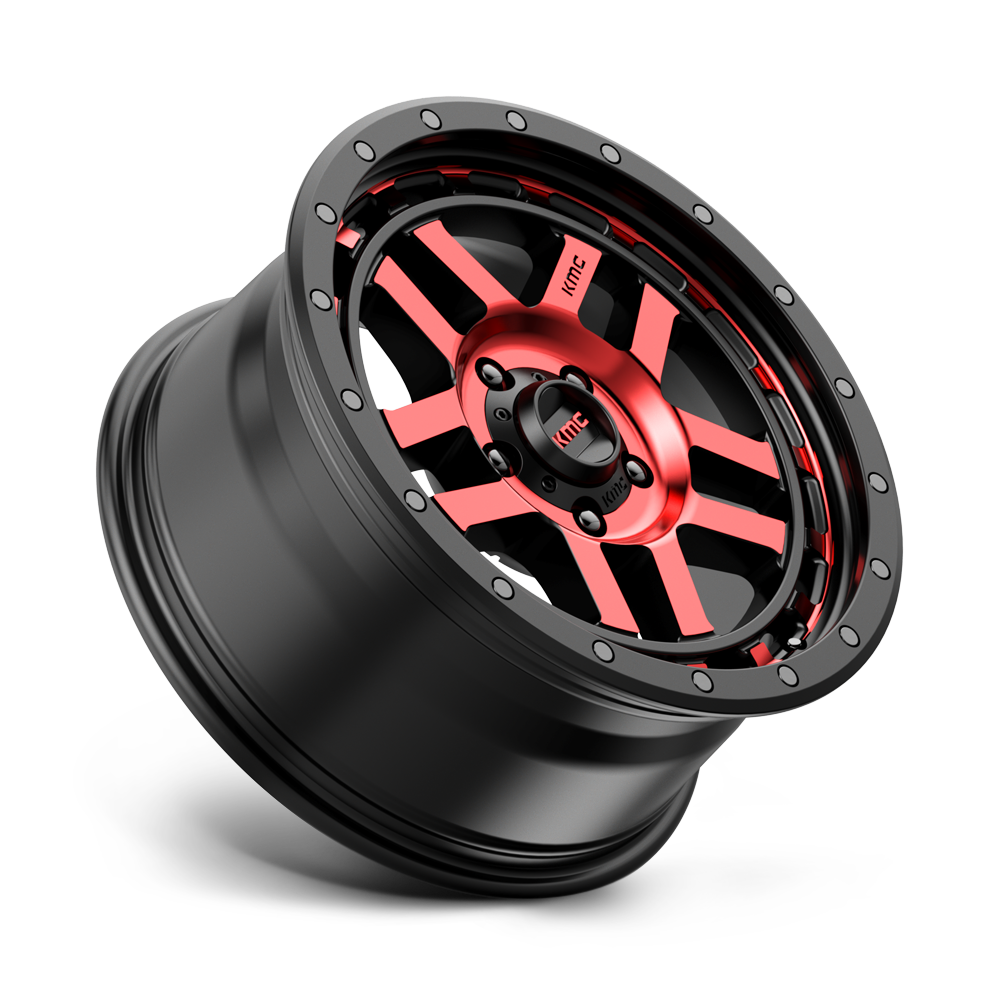 KMC KM540 Recon 17×8.5 – ET18 | Gloss Black Machined w/ Red Tint | 2500 lbs Load 3 KM54078568918