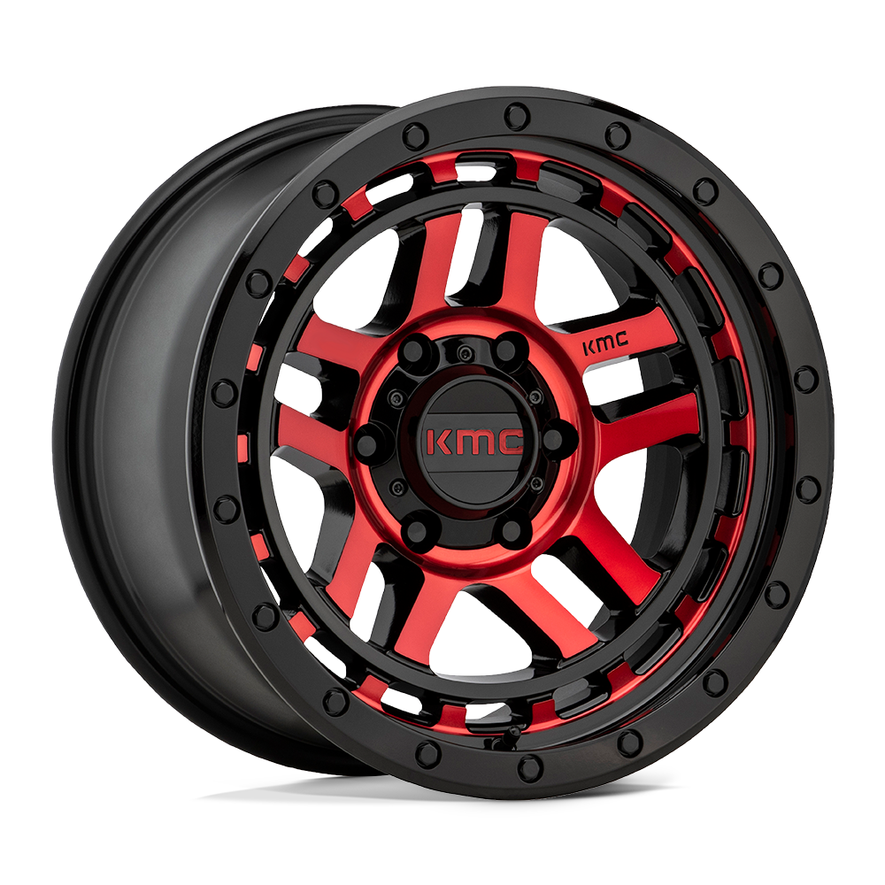 KMC KM540 Recon 17×8.5 – ET18 | Gloss Black Machined w/ Red Tint | 2500 lbs Load 2 KM54078568918