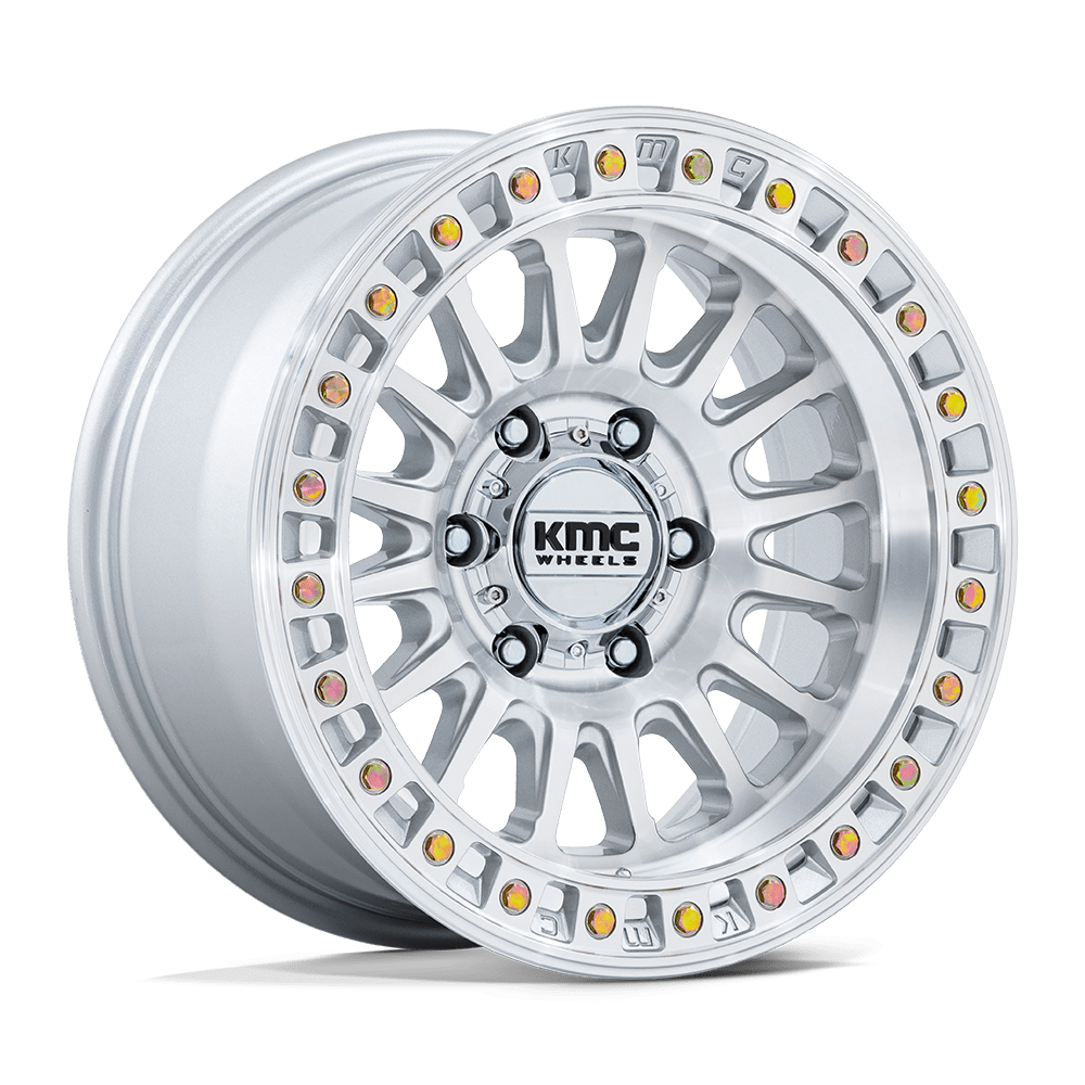 KMC KM552 IMS 17×8.5 – ET-10 | Gloss Silver w/ Machined Face | 2500 lbs Load 2 KM552SD17855010N