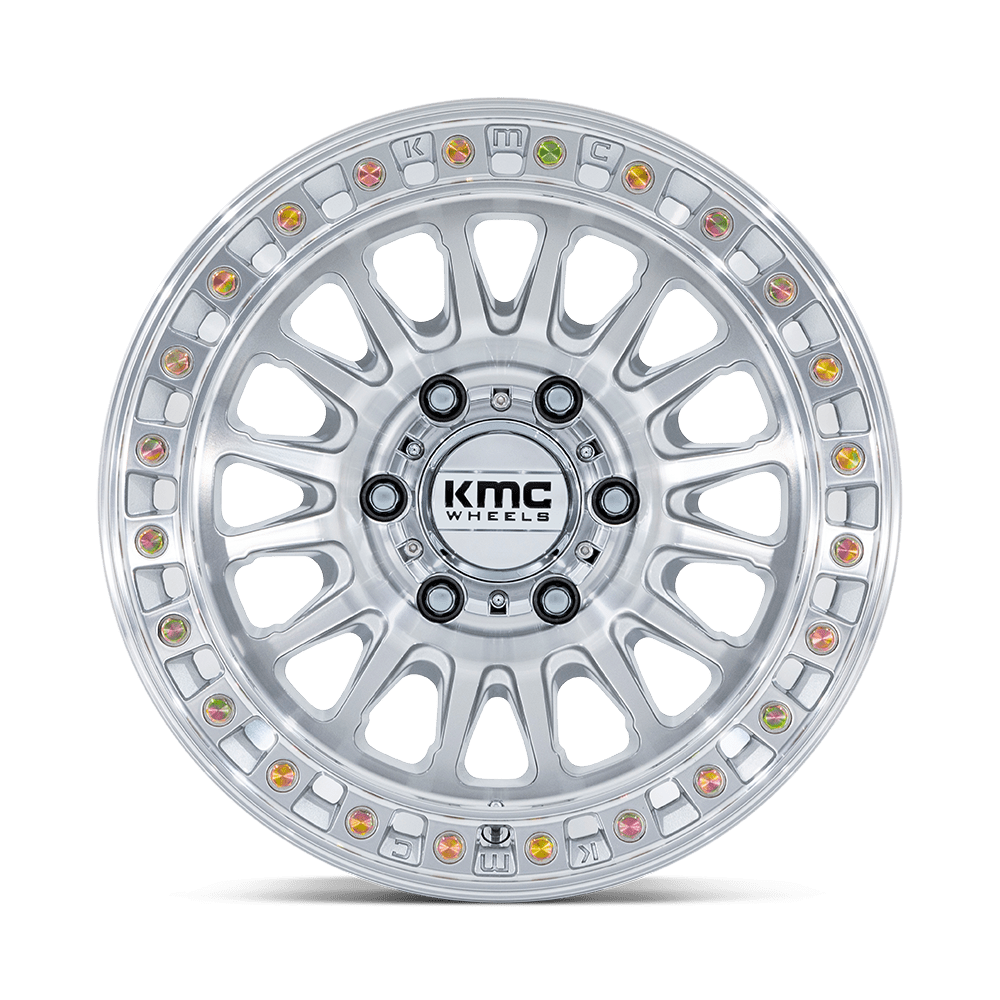 KMC KM552 IMS 17×8.5 – ET-10 | Gloss Silver w/ Machined Face | 2500 lbs Load 4 KM552SD17855010N