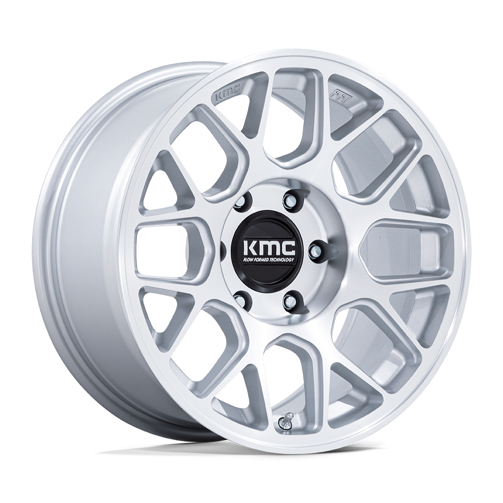 KMC KM730 Hatchet 17×8.5 – ET25 | Gloss Silver w/ Machined Face | 2650 lbs Load 2 KM730SD17855025