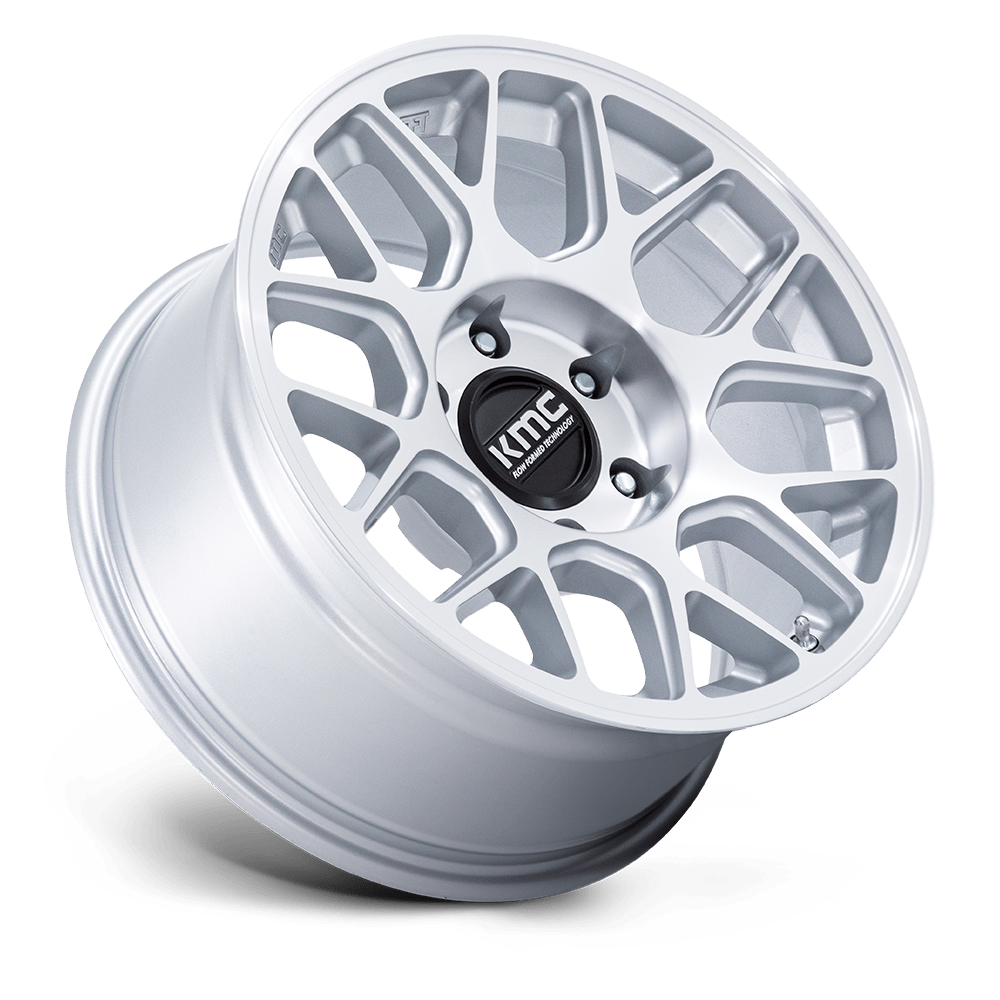 KMC KM730 Hatchet 17×8.5 – ET25 | Gloss Silver w/ Machined Face | 2650 lbs Load 3 KM730SD17855025