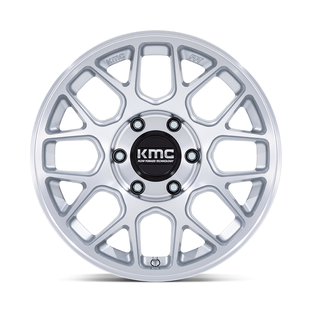 KMC KM730 Hatchet 17×8.5 – ET25 | Gloss Silver w/ Machined Face | 2650 lbs Load 4 KM730SD17855025