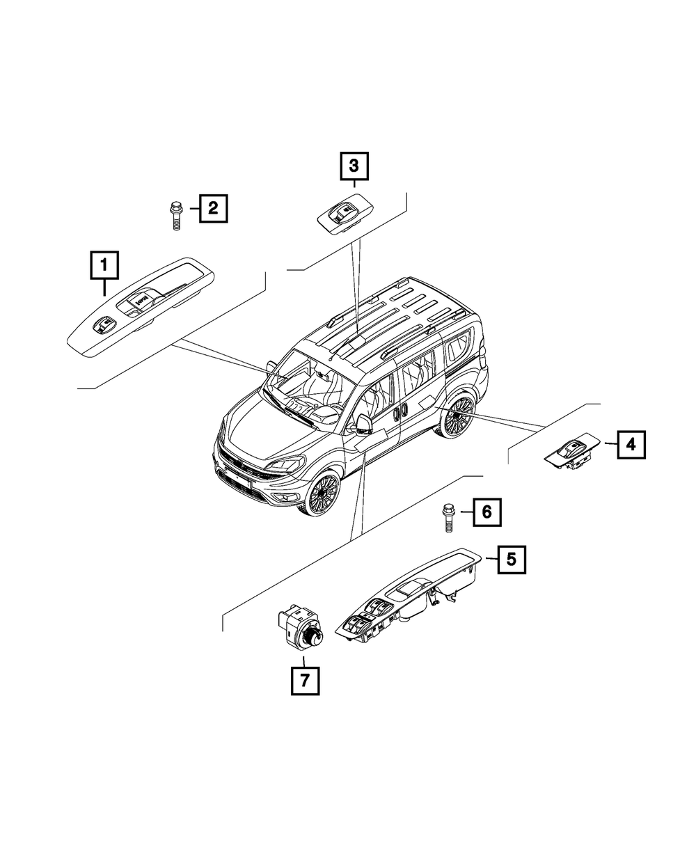 Genuine Mopar 5SS81JXWAA Mirror Switch For Ram Models 3 6ZL47JXWAA