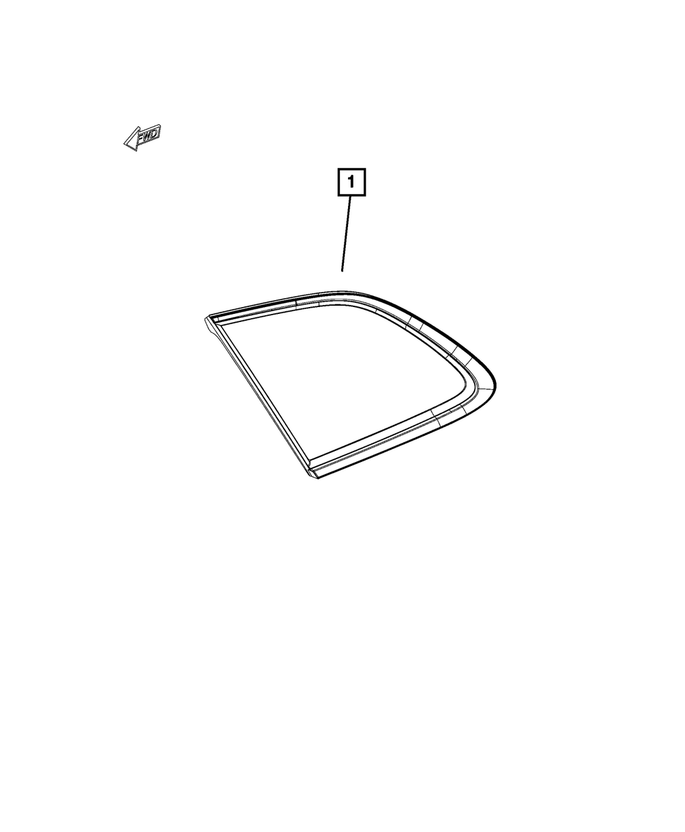 Genuine Mopar 68225175AA Quarter Window Glass, Left For Jeep Models 3 68225175AA
